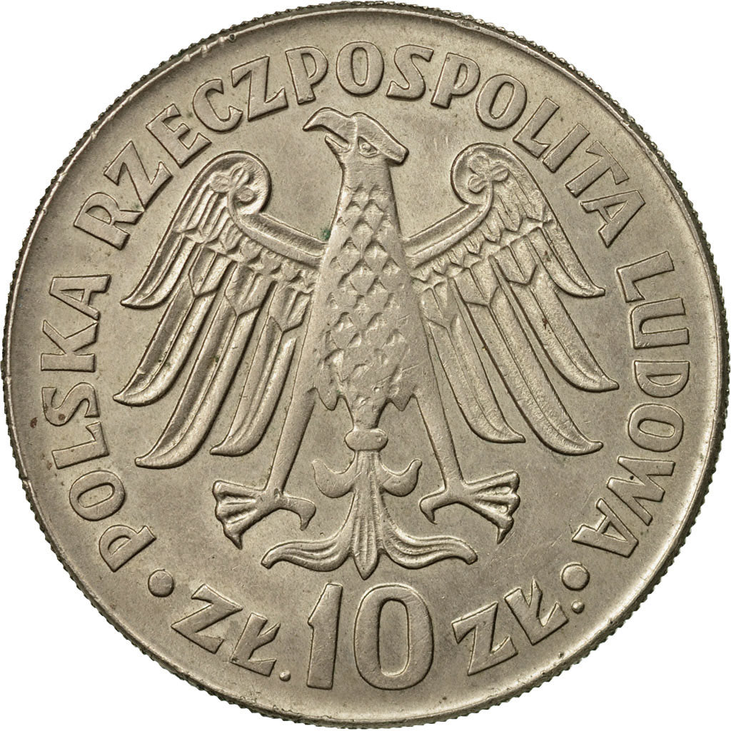 Moneta, Polonia, 10 Zlotych, 1964, BB, Rame-nichel, KM:52.2