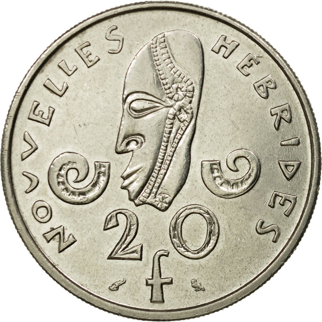 Coin, New Hebrides, 20 Francs, 1970, Paris, EF(40-45), Nickel, KM:3.1