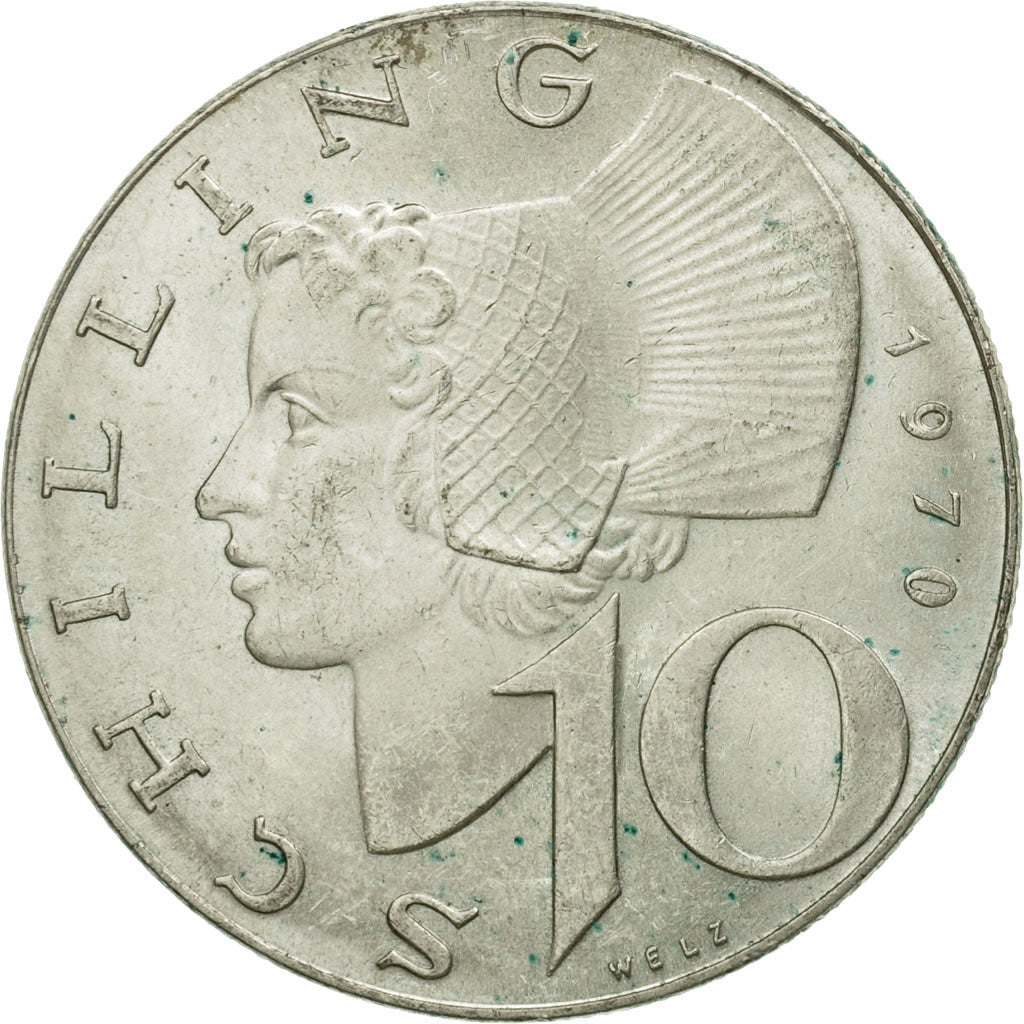 Moneta, Austria, 10 Schilling, 1970, EF(40-45), Srebro, KM:2882