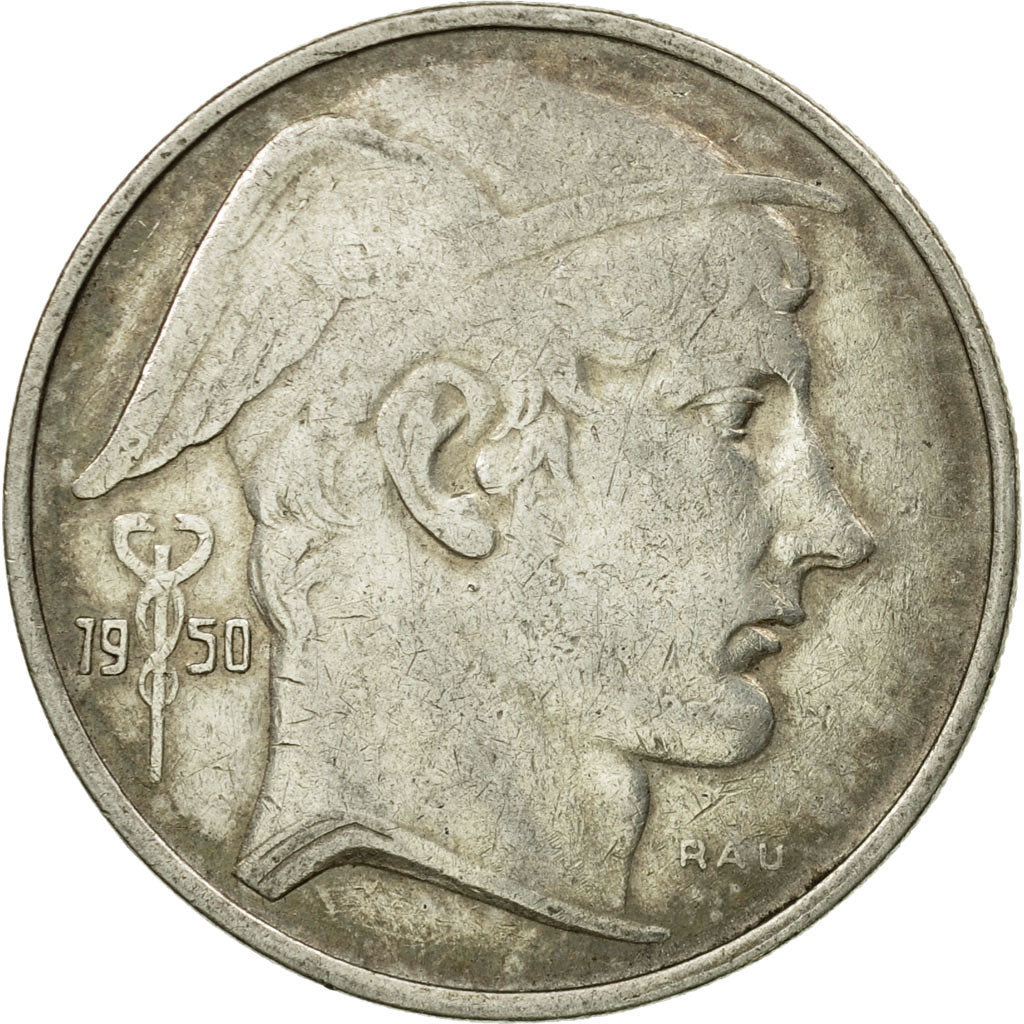 Coin, Belgium, 20 Francs, 20 Frank, 1950, EF(40-45), Silver, KM:140.1