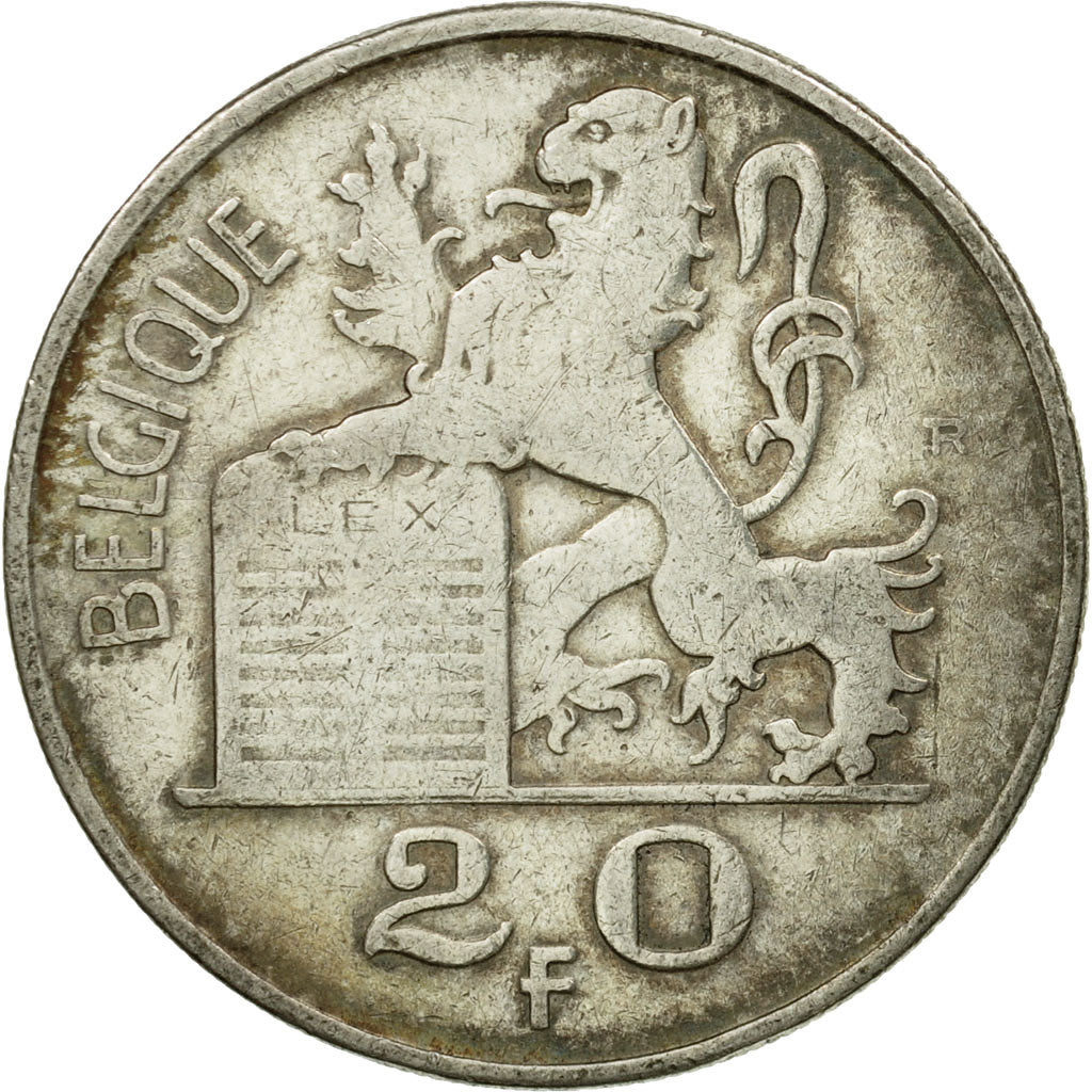 Coin, Belgium, 20 Francs, 20 Frank, 1950, EF(40-45), Silver, KM:140.1