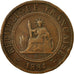 Coin, FRENCH COCHIN CHINA, Cent, 1884, Paris, VF(20-25), Bronze, KM:3