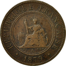 Monnaie, FRENCH COCHIN CHINA, Cent, 1879, Paris, TB, Bronze, KM:3