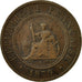 Monnaie, FRENCH COCHIN CHINA, Cent, 1879, Paris, TB, Bronze, KM:3