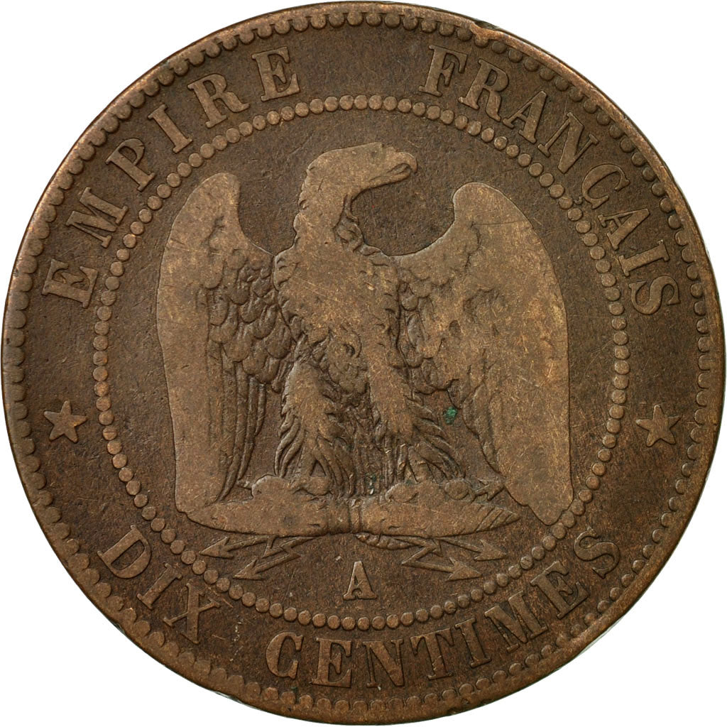 Coin, France, 10 Centimes, 1854, Paris, VF(20-25), Silver, KM:M26a, Gadoury:248