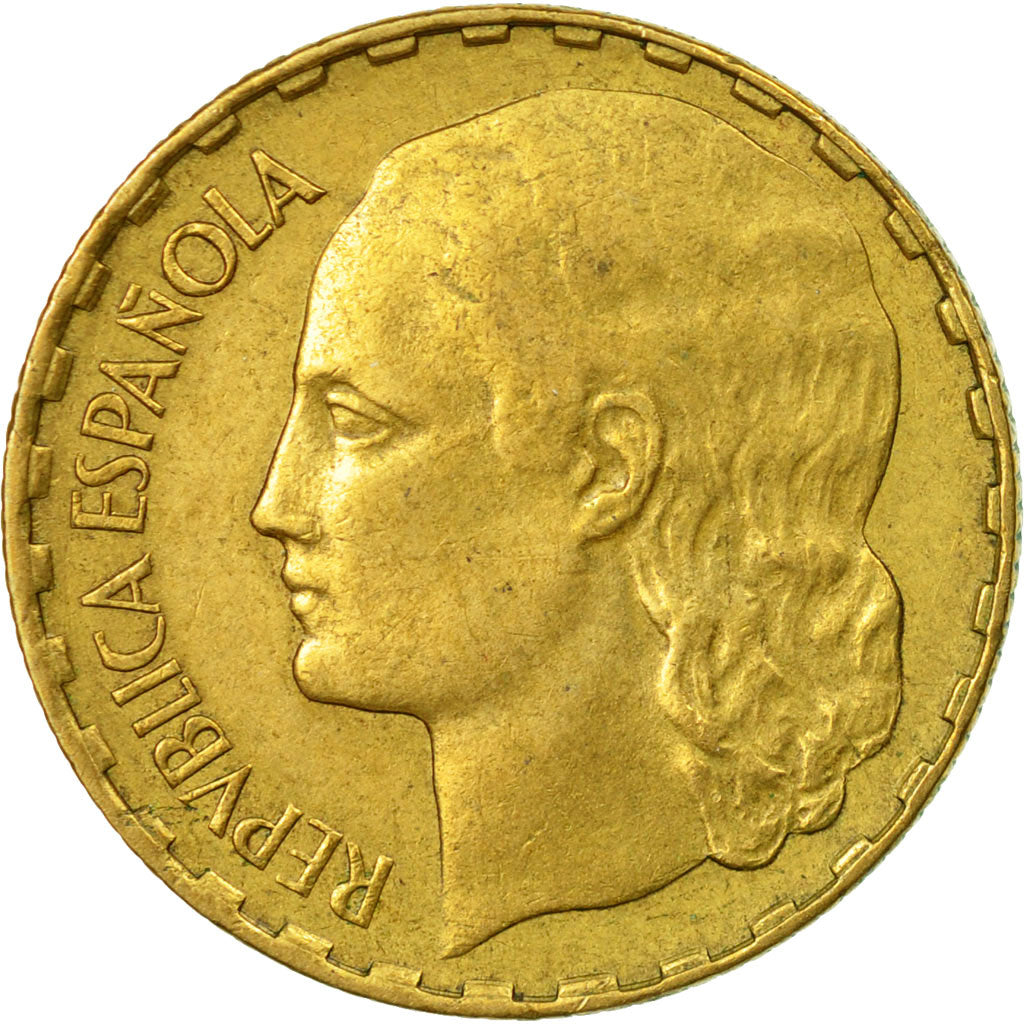 Moneta, Spagna, Peseta, 1937, BB, Ottone, KM:755