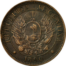 Moneta, Argentina, 2 Centavos, 1890, EF(40-45), Bronze, KM:33