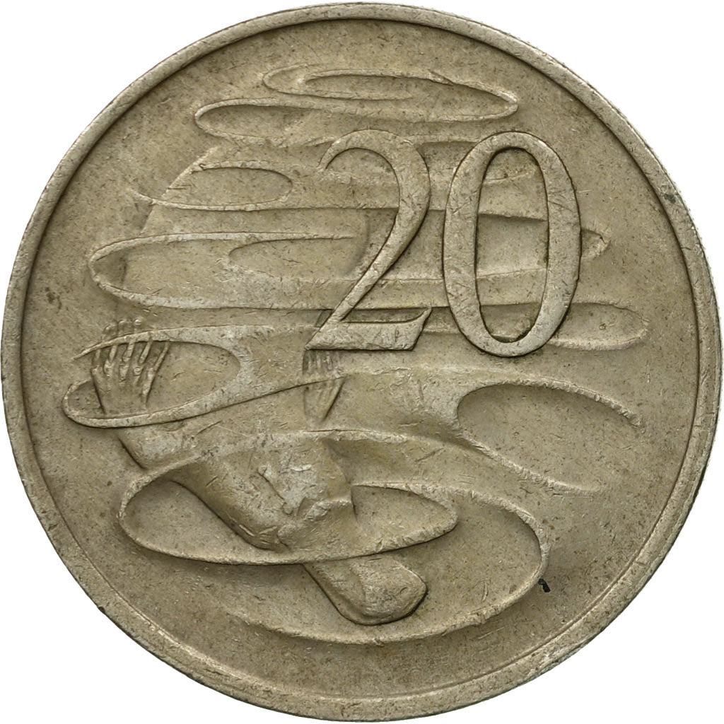 Moneda, Australia, Elizabeth II, 20 Cents, 1974, MBC, Cobre - níquel, KM:66