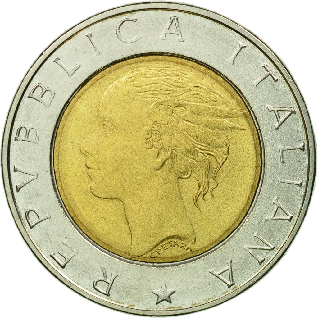Münze, Italien, 500 Lire, 1993, Rome, SS, Bi-Metallic, KM:160