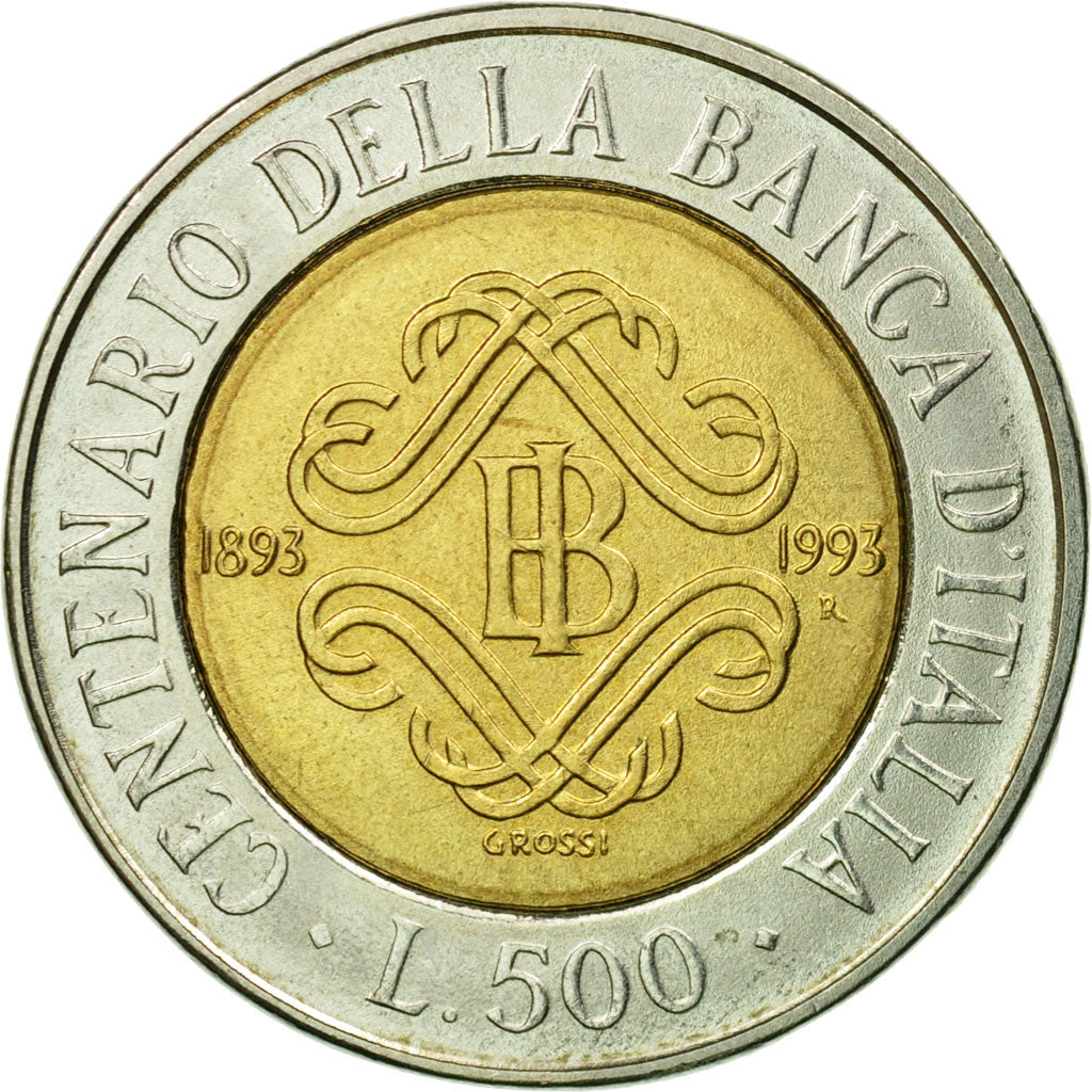 Münze, Italien, 500 Lire, 1993, Rome, SS, Bi-Metallic, KM:160