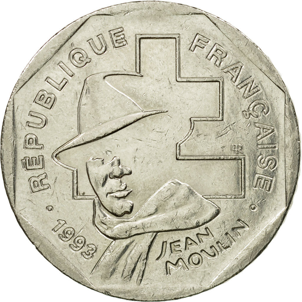 Coin, France, Jean Moulin, 2 Francs, 1993, VF(30-35), Nickel, KM:1062