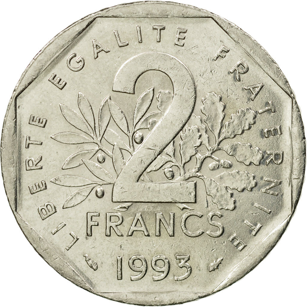 Coin, France, Jean Moulin, 2 Francs, 1993, VF(30-35), Nickel, KM:1062