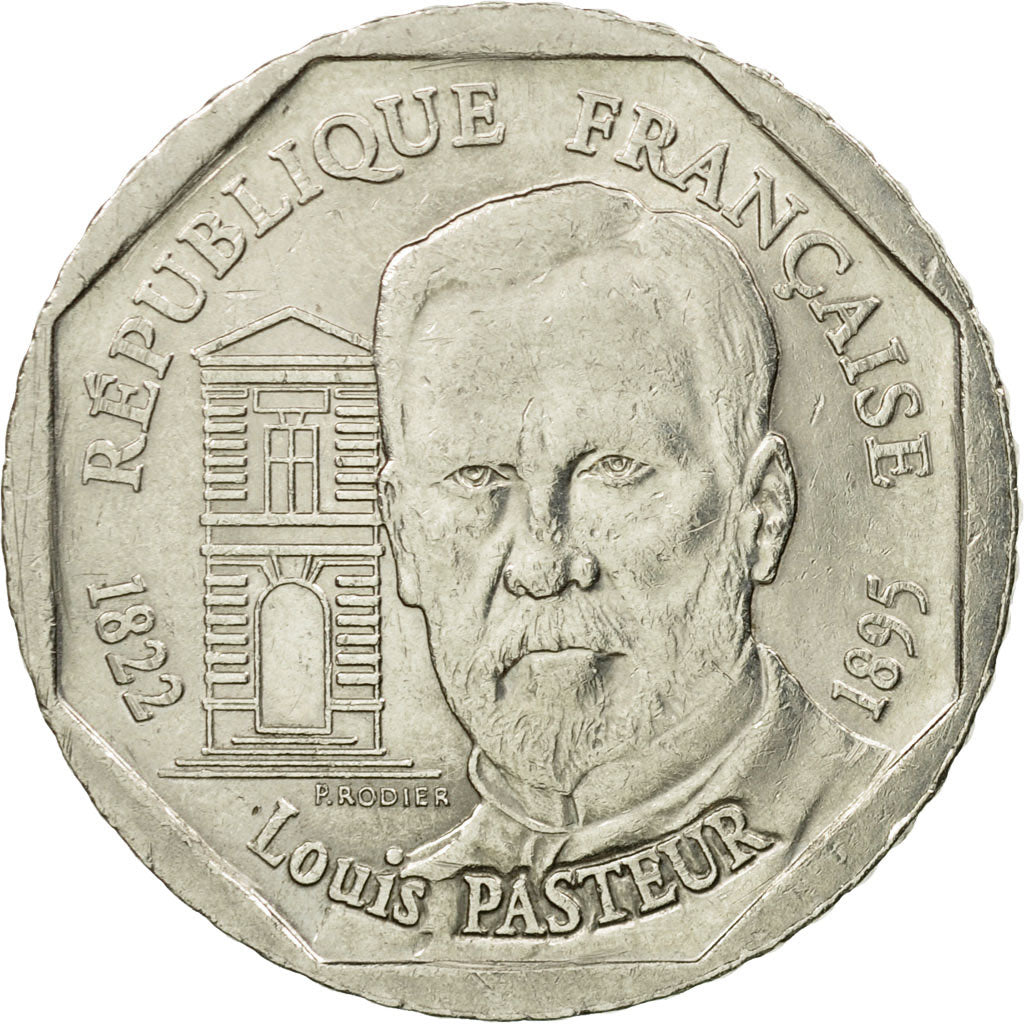 Coin, France, Pasteur, 2 Francs, 1995, EF(40-45), Nickel, KM:1119