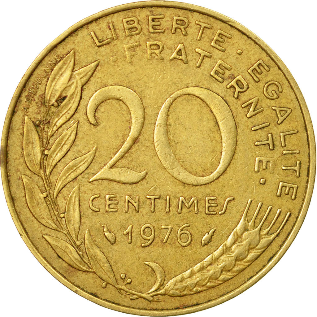 Coin, France, Marianne, 20 Centimes, 1976, Paris, VF(30-35), Aluminum-Bronze