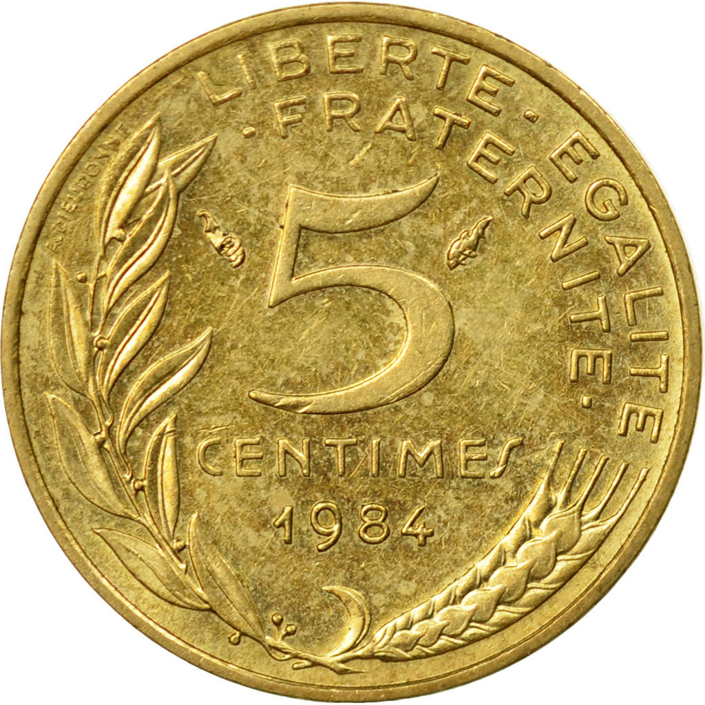 Coin, France, Marianne, 5 Centimes, 1984, Paris, EF(40-45), Aluminum-Bronze