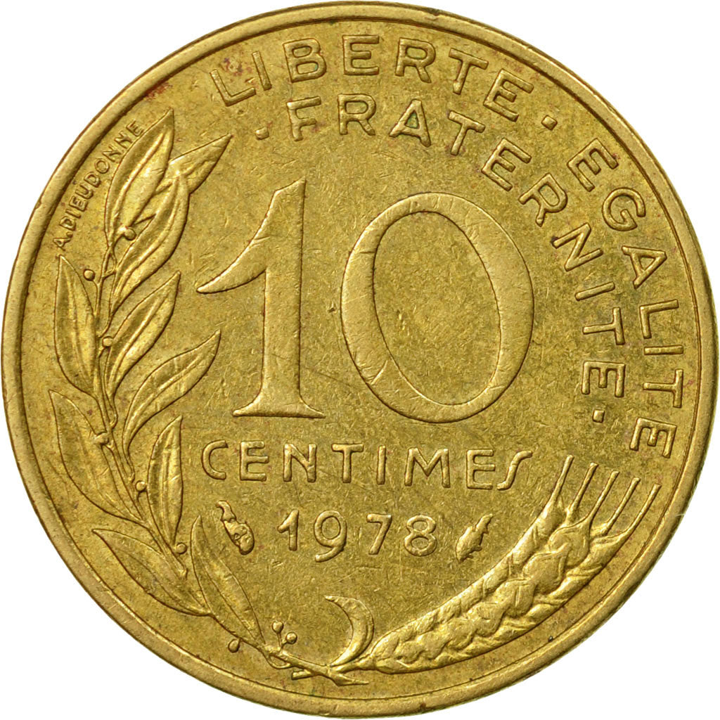 Munten, Frankrijk, Marianne, 10 Centimes, 1978, Paris, ZF, Aluminum-Bronze