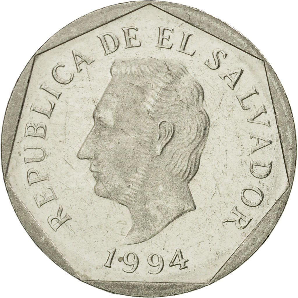 Coin, El Salvador, 5 Centavos, 1994, EF(40-45), Nickel Clad Steel, KM:154b