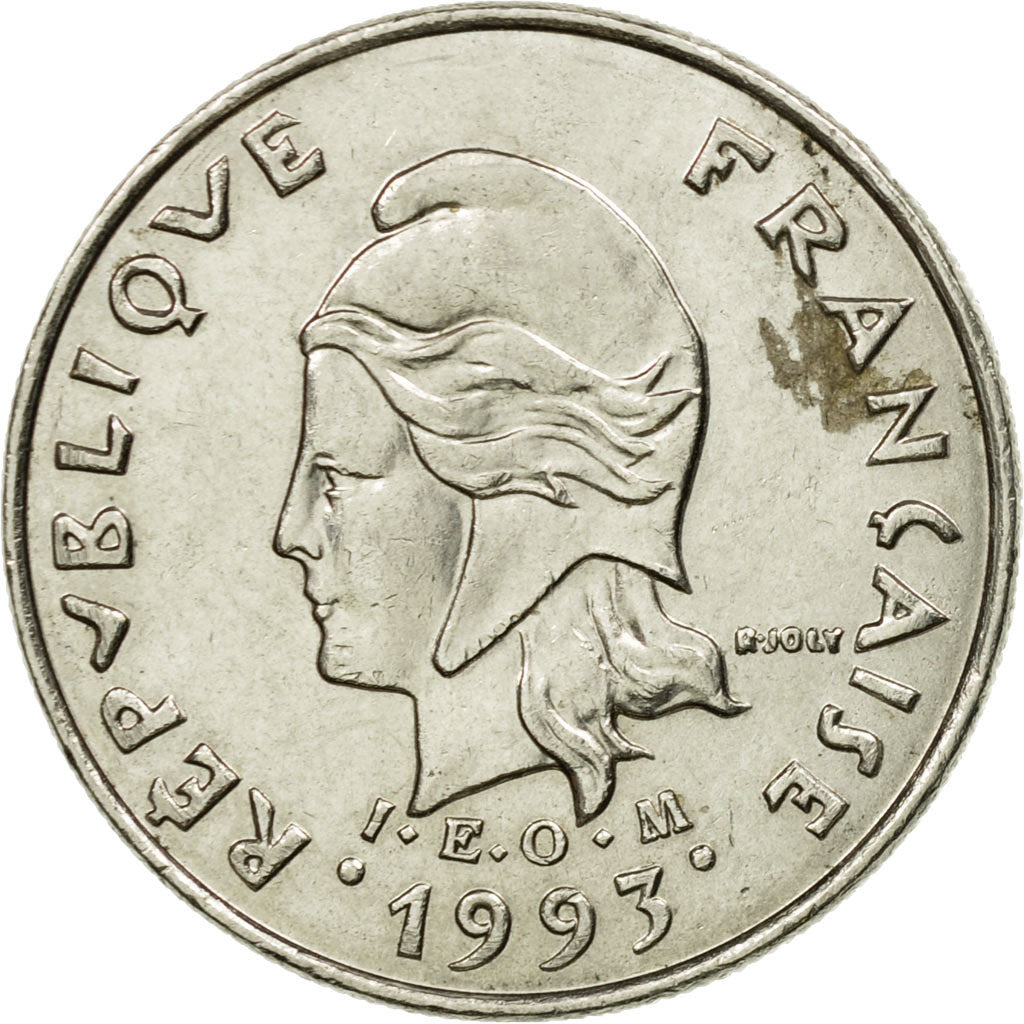 Moneta, Polinezja Francuska, 10 Francs, 1993, Paris, EF(40-45), Nikiel, KM:8