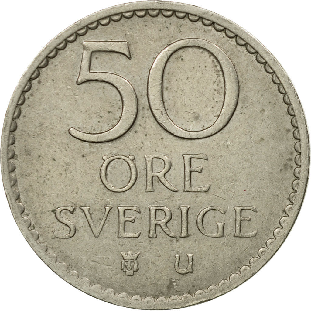 Coin, Sweden, Gustaf VI, 50 Öre, 1967, EF(40-45), Copper-nickel, KM:837