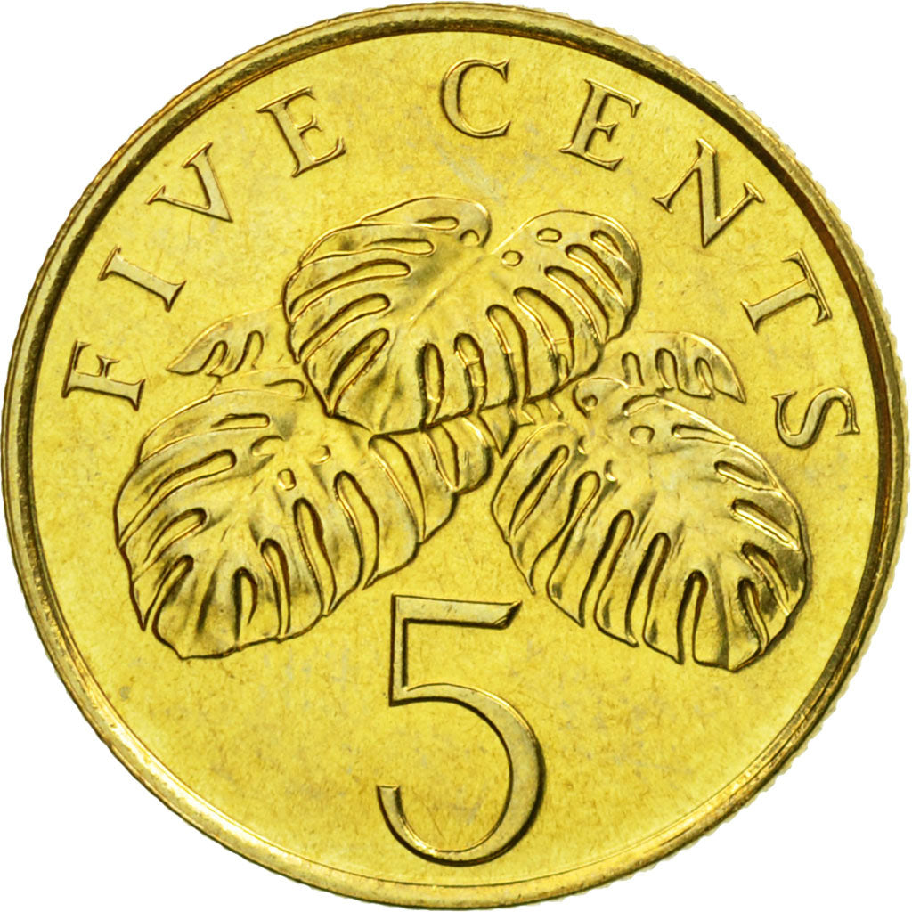 Monnaie, Singapour, 5 Cents, 1995, Singapore Mint, TTB+, Aluminum-Bronze, KM:99