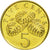 Coin, Singapore, 5 Cents, 1995, Singapore Mint, AU(50-53), Aluminum-Bronze
