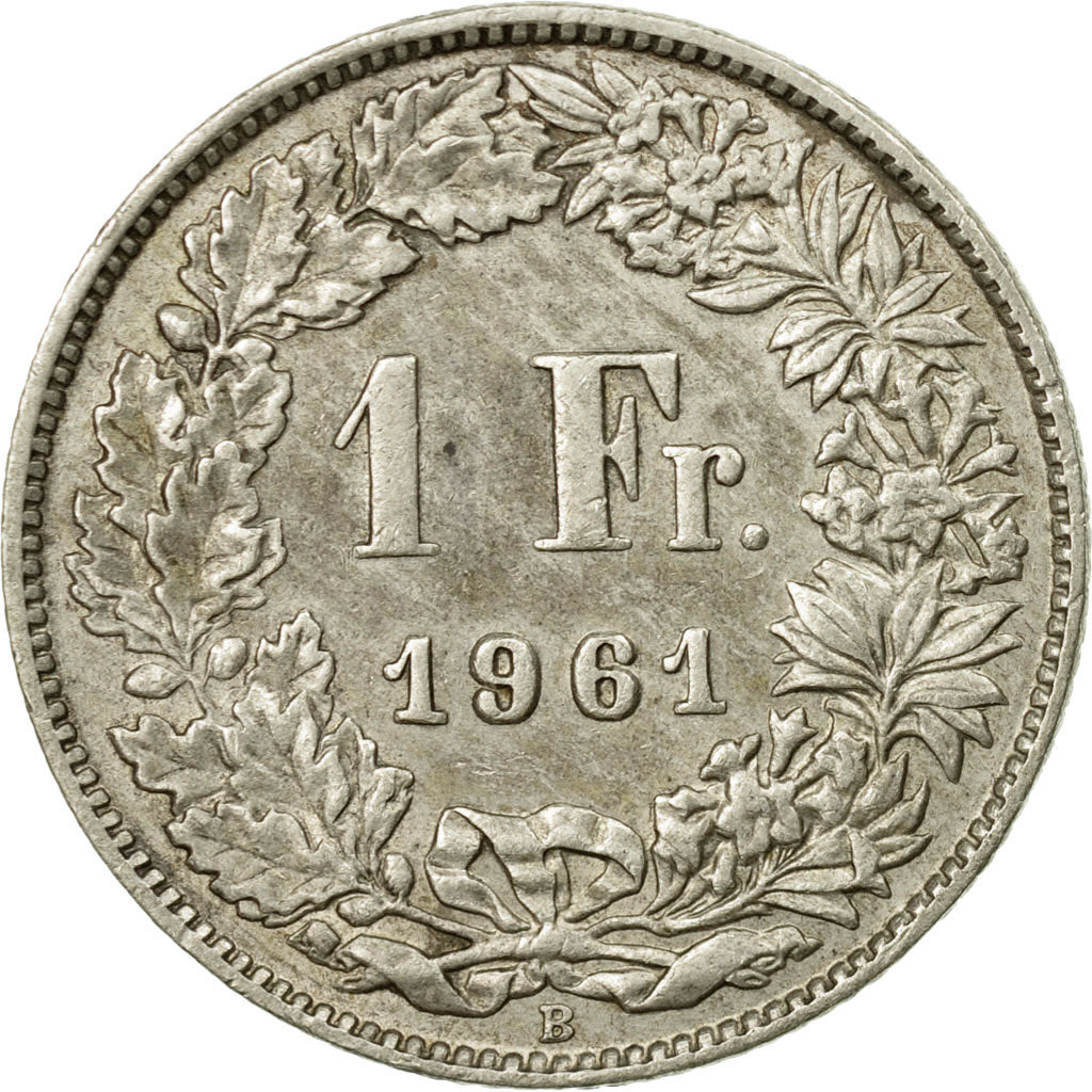 Coin, Switzerland, Franc, 1961, EF(40-45), Silver, KM:24