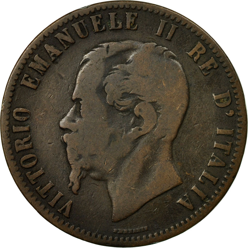 Coin, Italy, Vittorio Emanuele II, 10 Centesimi, 1867, Birmingham, VF(20-25)