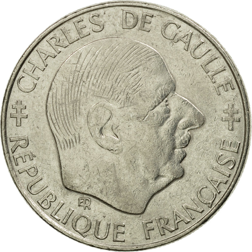 Coin, France, Charles de Gaulle, Franc, 1988, Paris, VF(30-35), Nickel, KM:963