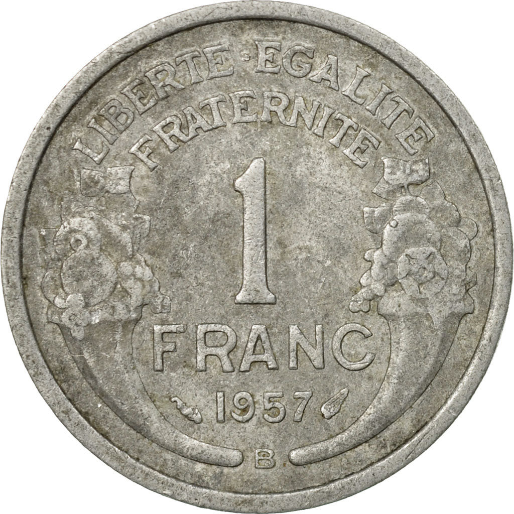 Munten, Frankrijk, Morlon, Franc, 1957, Beaumont - Le Roger, FR, Aluminium