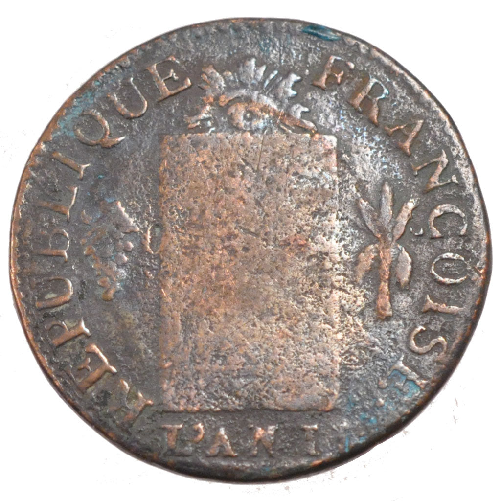 FRANCE, Sol aux balances françoise, Sol, 1793, Bayonne, KM #619.8, F(12-15), B..