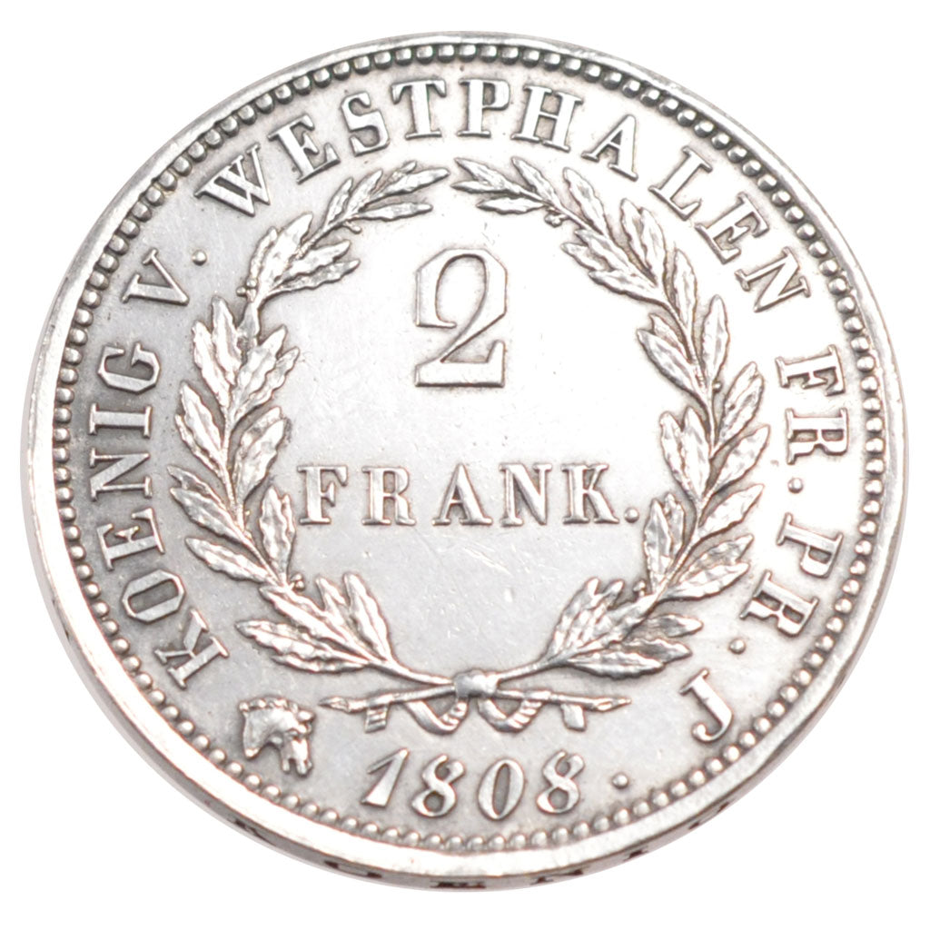 Germany, 2 Franken, 1808, Paris, KM #C#29, AU(55-58), Silver, 9.96