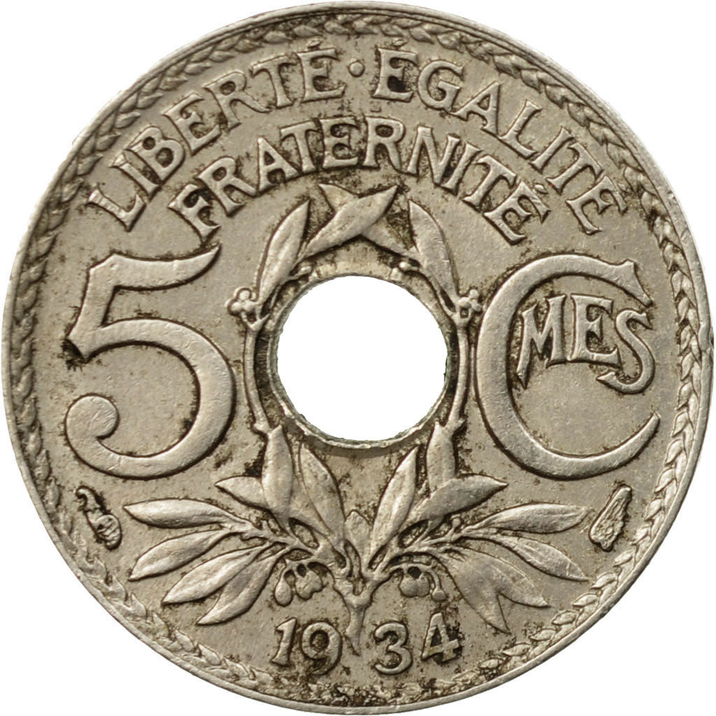 Coin, France, Lindauer, 5 Centimes, 1934, VF(30-35), Copper-nickel, KM:875