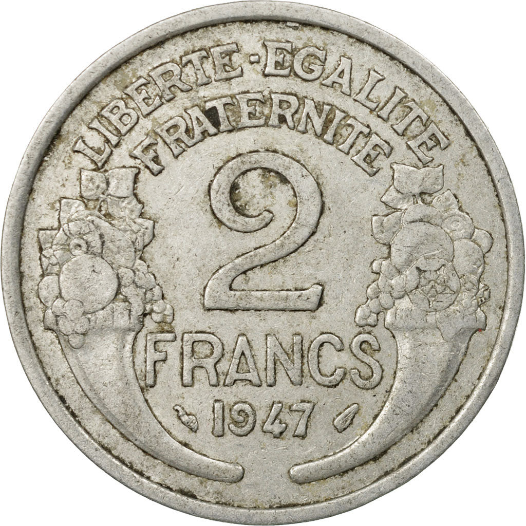 Monnaie, France, Morlon, 2 Francs, 1947, TB+, Aluminium, Gadoury:538b, KM:886a.1