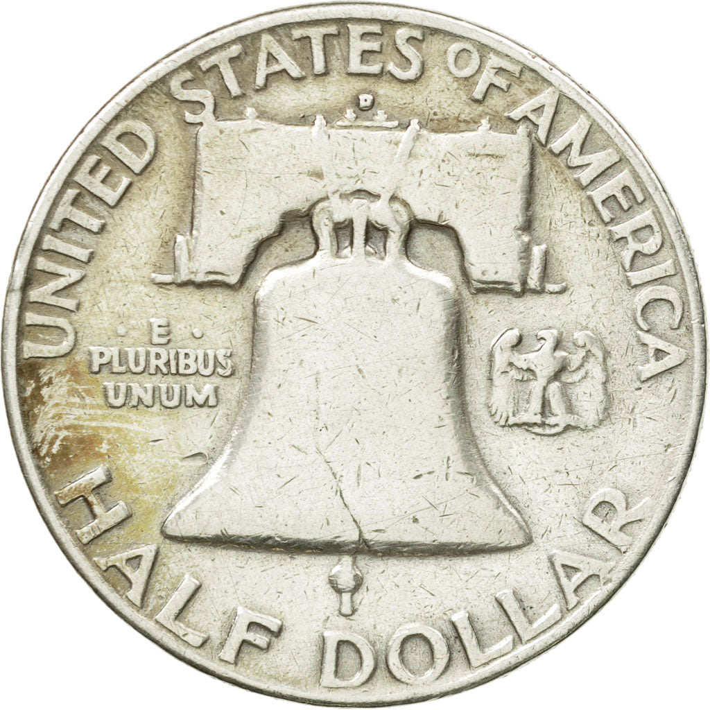 Coin, United States, Franklin Half Dollar, Half Dollar, 1954, U.S. Mint, Denver