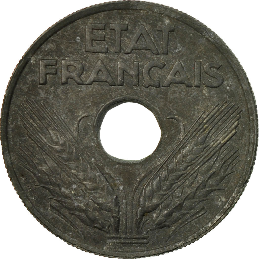 Moneda, Francia, État français, 20 Centimes, 1943, Paris, BC, Cinc, KM:900.2