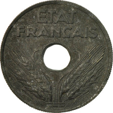Moneda, Francia, État français, 20 Centimes, 1943, Paris, BC, Cinc, KM:900.2