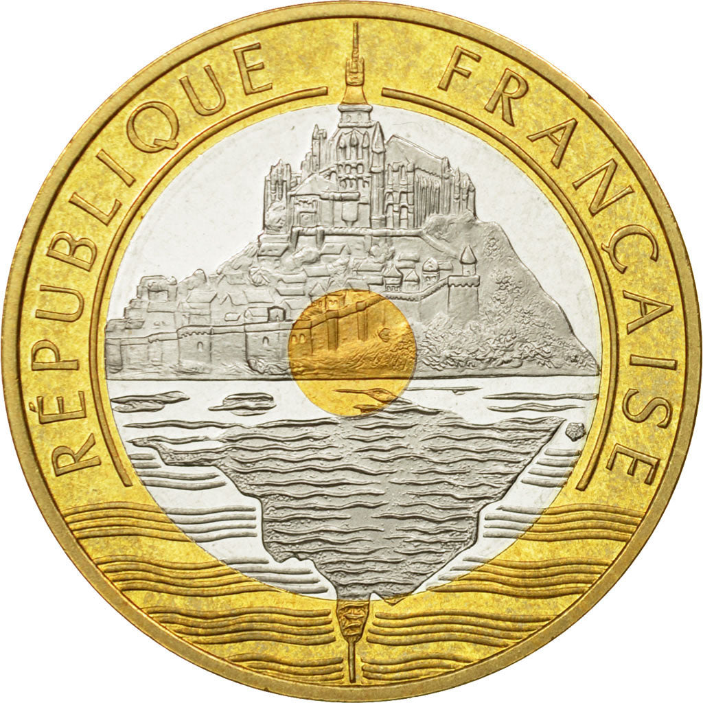 Monnaie, France, Mont Saint Michel, 20 Francs, 2001, FDC, Tri-Metallic