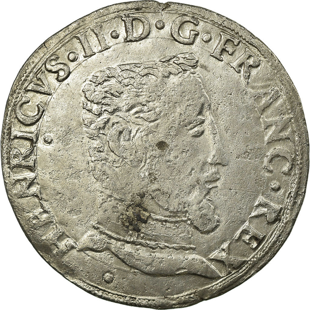 Coin, France, Teston, 1555, Toulouse, EF(40-45), Silver, Sombart:4572