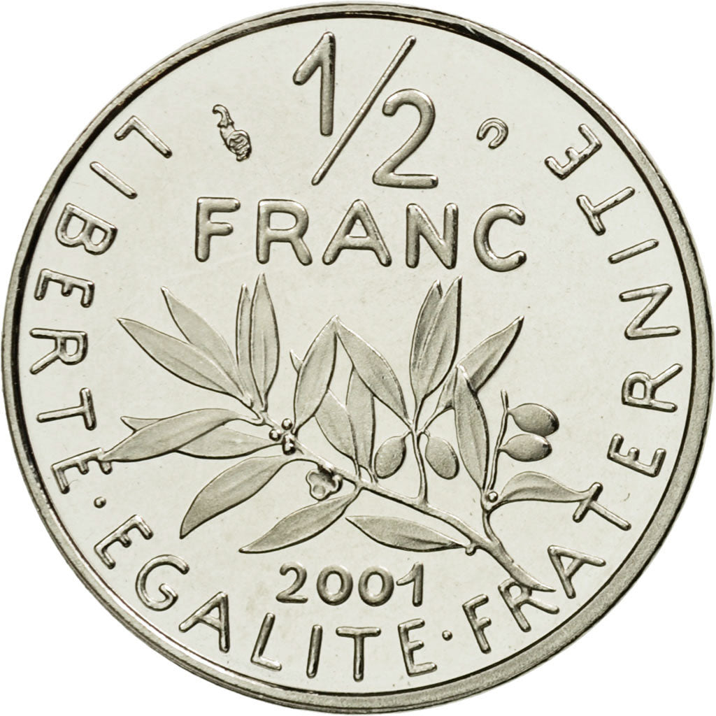 Münze, Frankreich, Semeuse, 1/2 Franc, 2001, STGL, Nickel, KM:931.2
