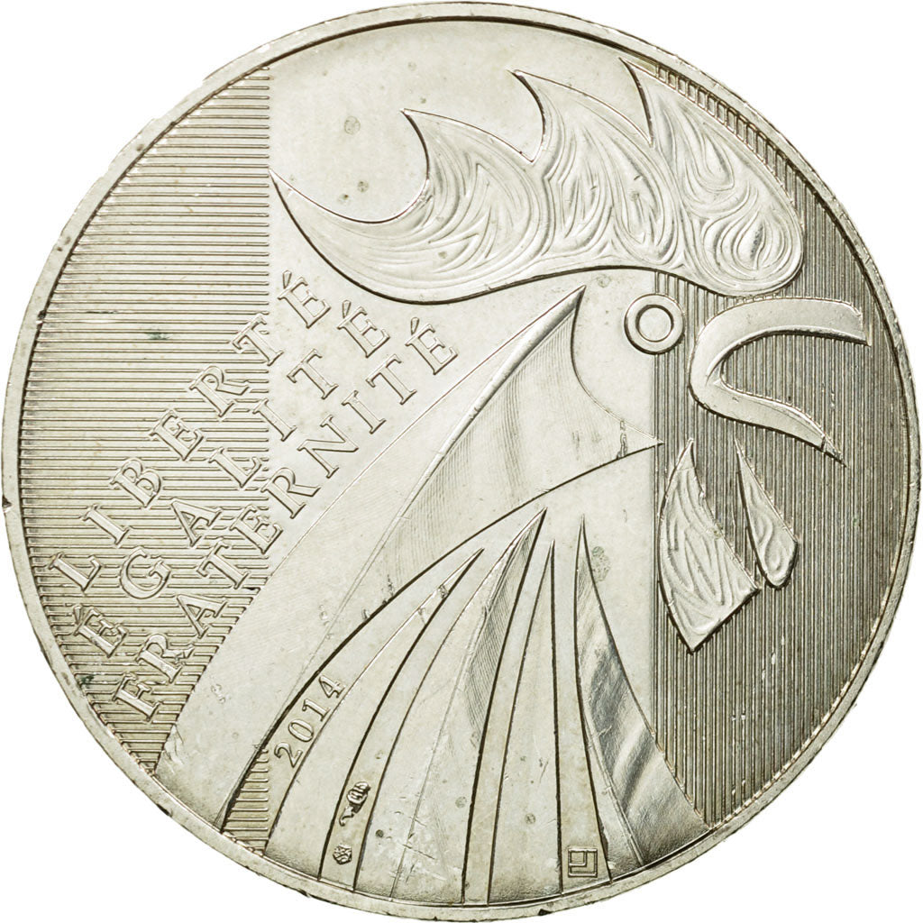France, 10 Euro, 2014, AU(55-58), Silver