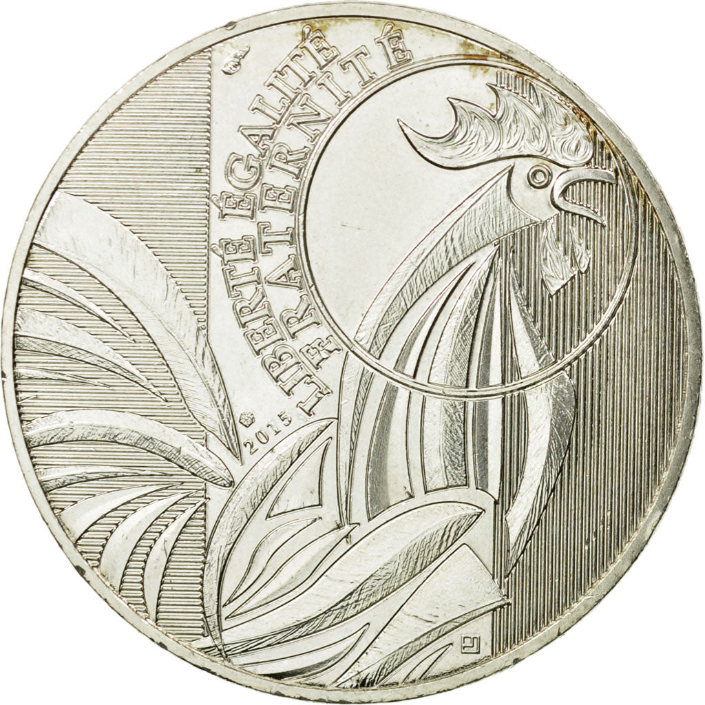 France, 10 Euro, 2015, AU(55-58), Silver
