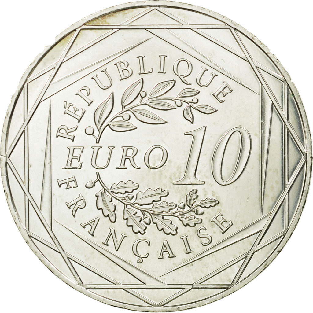 France, 10 Euro, 2015, AU(55-58), Silver
