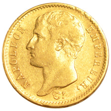 FRANCE, Napoléon I, 20 Francs, 1807, Paris, KM #A687.1, AU(50-53), Gold, Gadoury