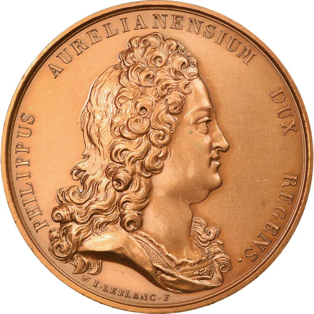 France, Medal, Louis XV, Régence de Philippe d'Orléans, History, Duvivier