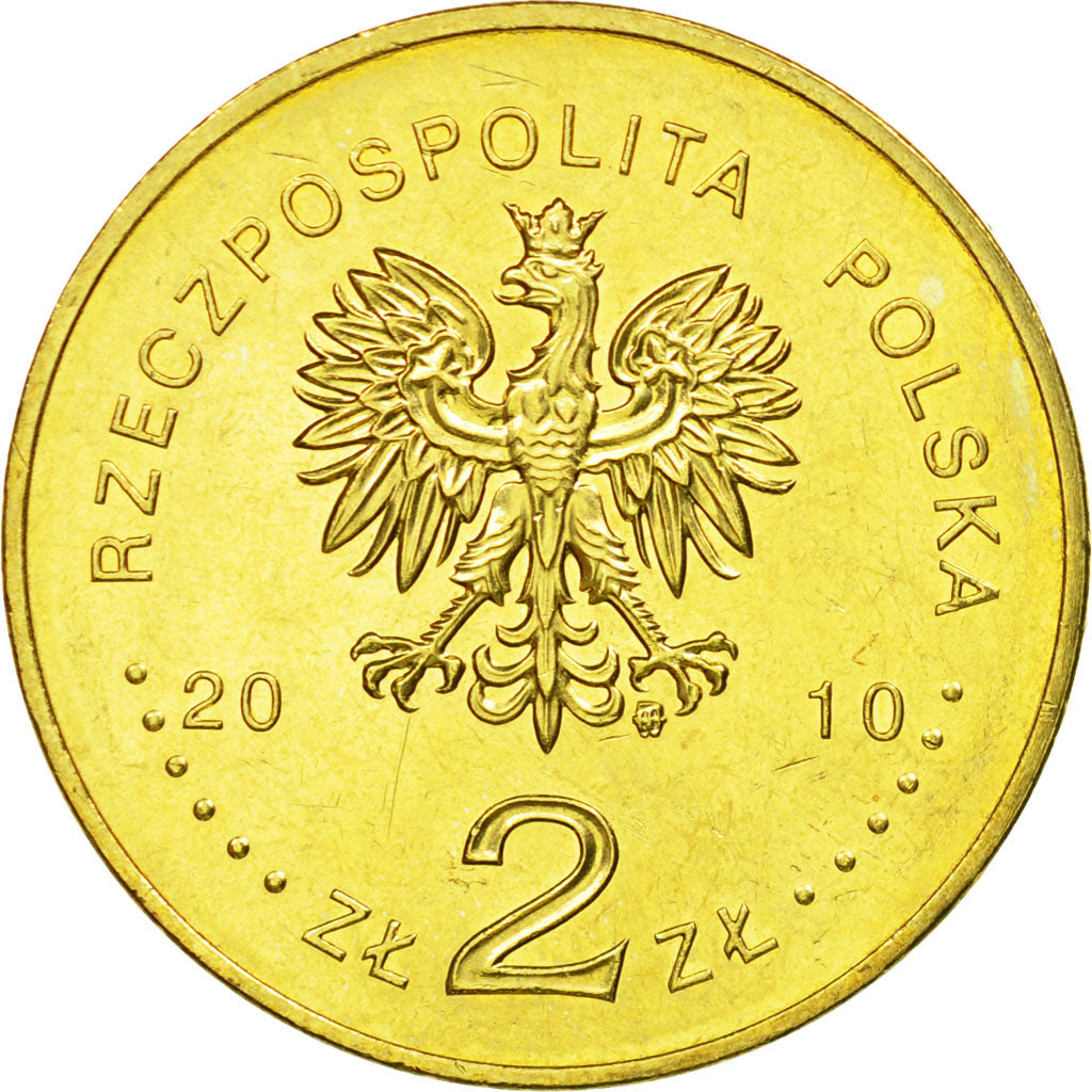 Moneta, Polonia, 2 Zlote, 2010, Warsaw, SPL-, Ottone, KM:737
