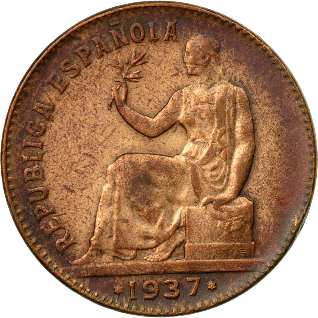Coin, Spain, 50 Centimos, 1937, VF(30-35), Copper, KM:754.1