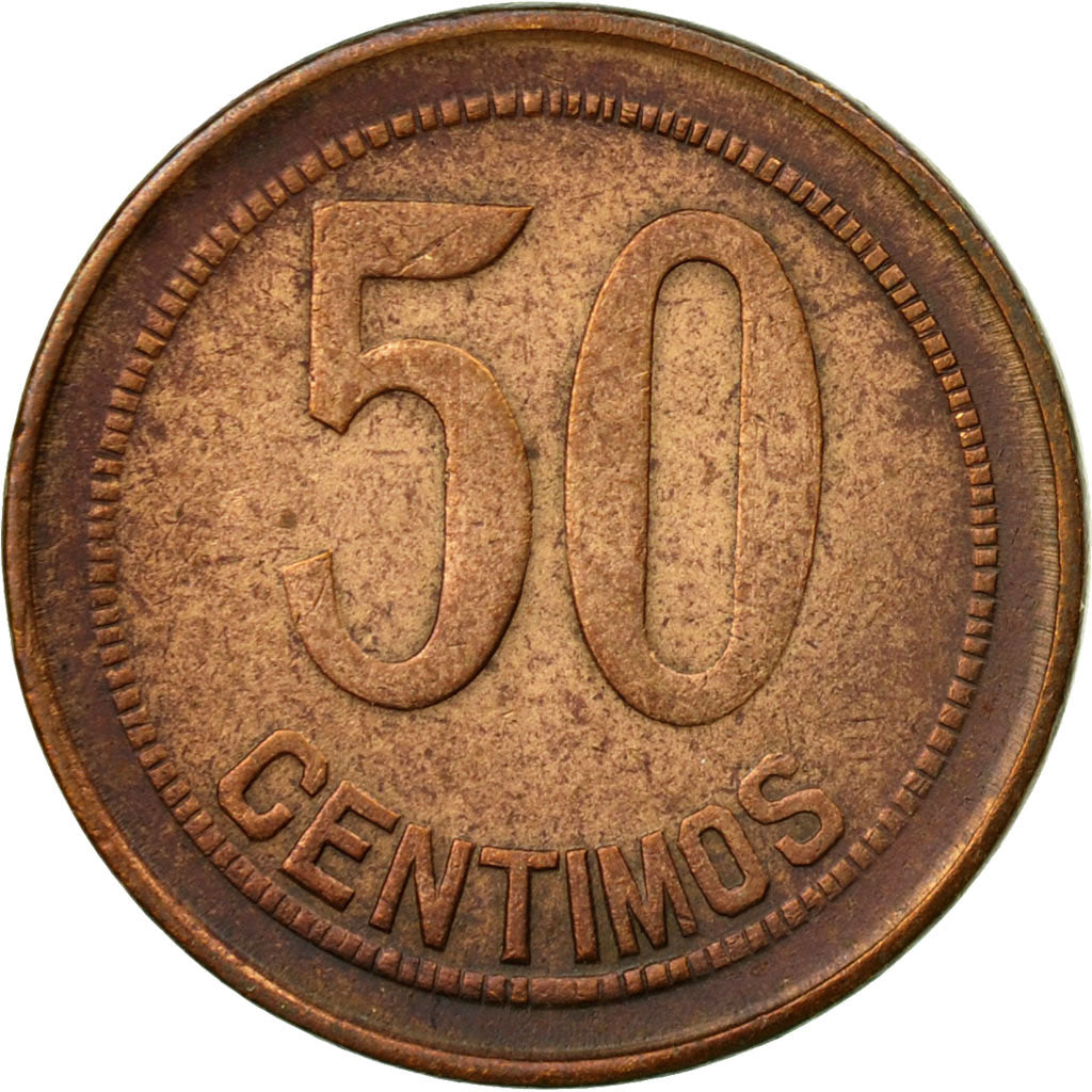 Coin, Spain, 50 Centimos, 1937, VF(30-35), Copper, KM:754.1