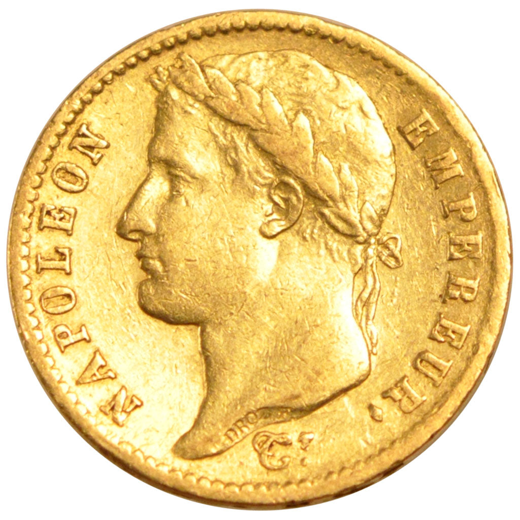 FRANCE, 20 Francs, 1812, Roma, EF(40-45), Gold, Gadoury #1025, 6.40