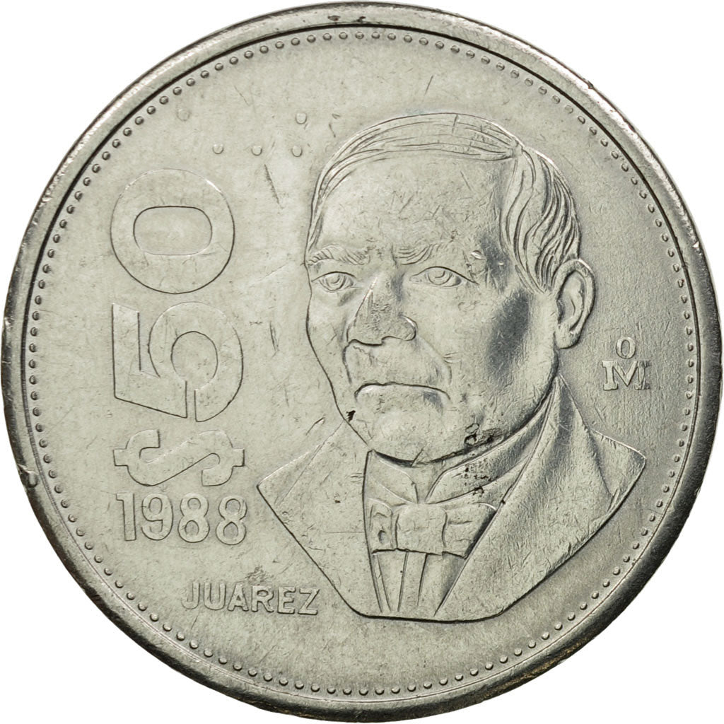 Munten, Mexico, 50 Pesos, 1988, Mexico City, ZF, Copper-nickel, KM:495