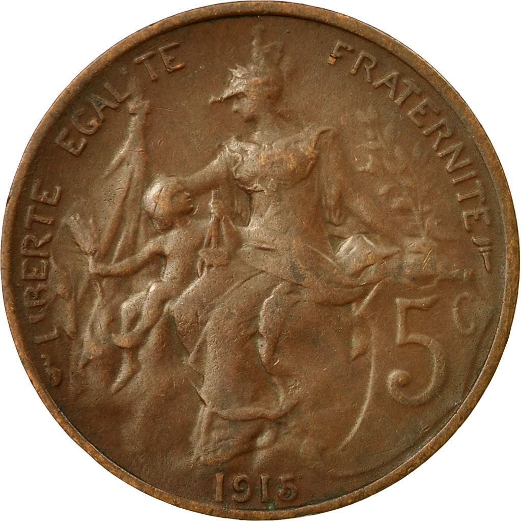 Monnaie, France, Dupuis, 5 Centimes, 1915, Paris, TB, Bronze, Gadoury:165